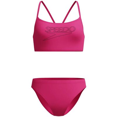 Speedo Endurance+ Logo Thin Strap Two Piece 36 MARGARITA PINK 36 Speedo Endurance+ Logo Thin Strap Two Piece 36 MARGARITA PINK 36