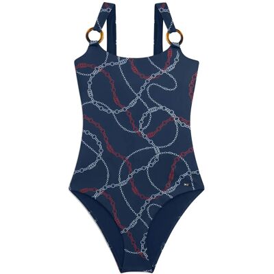 Tommy Hilfiger Scoop Back Op Print (Ext) S CHAIN ROPE NAVY S Tommy Hilfiger Scoop Back Op Print (Ext) S CHAIN ROPE NAVY S