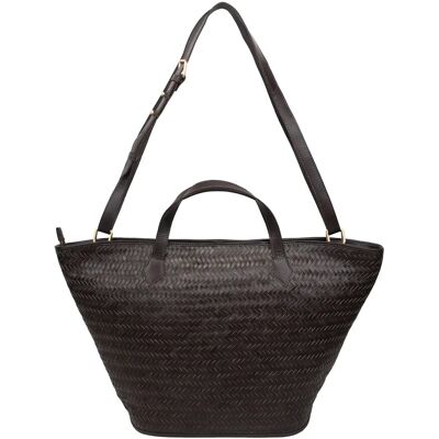 Adax Lucca Shopper Flora ONE SIZE DARK BROWN ONE SIZE Adax Lucca Shopper Flora ONE SIZE DARK BROWN ONE SIZE