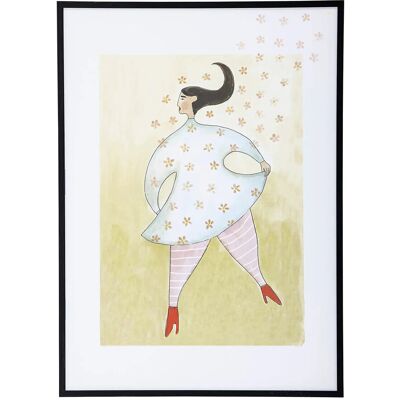 Bloomingville Ajo Illustration W/ Frame 52X72CM BLACK 52X72CM Bloomingville Ajo Illustration W/ Frame 52X72CM BLACK 52X72CM
