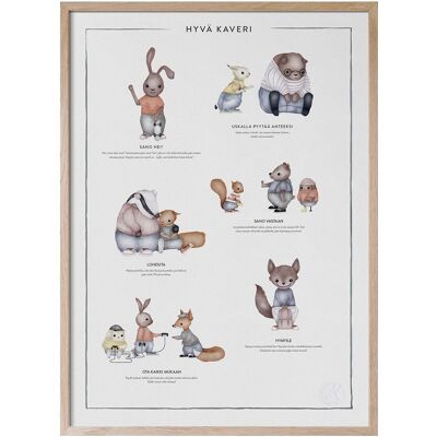 Kunskapstavlan® Hyvä Kaveri - En Bra Kompis På Finska 50X70CM FINNISH 50X70CM Kunskapstavlan® Hyvä Kaveri - En Bra Kompis På Finska 50X70CM FINNISH 50X70CM