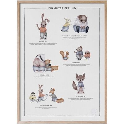 Kunskapstavlan® Ein Guter Freund - En Bra Kompis På Tyska 30X40CM GERMAN 30X40CM Kunskapstavlan® Ein Guter Freund - En Bra Kompis På Tyska 30X40CM GERMAN 30X40CM