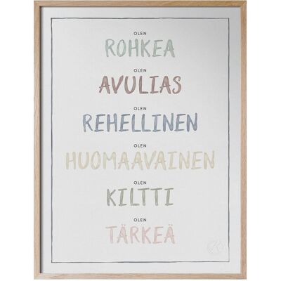 Kunskapstavlan® Olen, Dusty Pastel - Jag Är På Finska 30X40CM FINNISH 30X40CM Kunskapstavlan® Olen, Dusty Pastel - Jag Är På Finska 30X40CM FINNISH 30X40CM