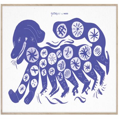 MADO Chinese Dog, Blue - 50X70 50X70CM MULTI 50X70CM MADO Chinese Dog, Blue - 50X70 50X70CM MULTI 50X70CM