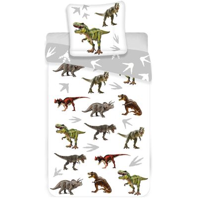 Licens Dinosauriesen Sängkläder - Vändbar Bomull med Dinosaurier & Fotavtryck - 140x200 cm Licens Dinosauriesen Sängkläder - Vändbar Bomull med Dinosaurier & Fotavtryck - 140x200 cm