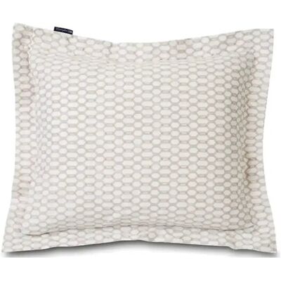 Lexington Home White/Dk Beige Printed Cotton Sateen Pillowcase 80X80 WHITE/DK BEIGE 80X80 Lexington Home White/Dk Beige Printed Cotton Sateen Pillowcase 80X80 WHITE/DK BEIGE 80X80