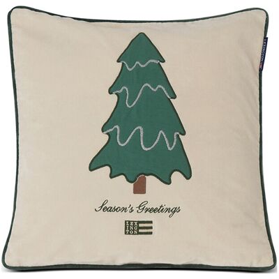 Lexington Home Pine Tree Twill Patch Cotton Velvet Pillow Cover 50X50CM LT BEIGE/GREEN 50X50CM Lexington Home Pine Tree Twill Patch Cotton Velvet Pillow Cover 50X50CM LT BEIGE/GREEN 50X50CM