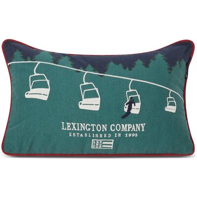 Lexington Home Ski Lift Organic Cotton Twill Pillow 30X50CM x 50 GREEN/DK BLUE 30X50CM x 50 Lexington Home Ski Lift Organic Cotton Twill Pillow 30X50CM x 50 GREEN/DK BLUE 30X50CM x 50