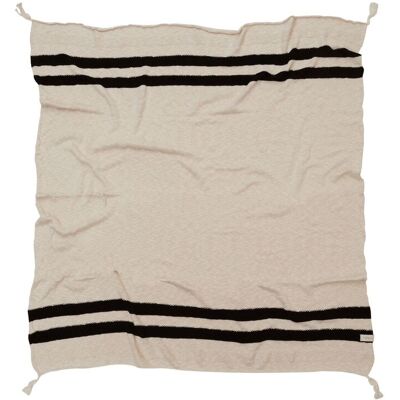 Lorena Canals Knitted Blanket Stripes Natural-Black ONE SIZE BEIGE ONE SIZE Lorena Canals Knitted Blanket Stripes Natural-Black ONE SIZE BEIGE ONE SIZE