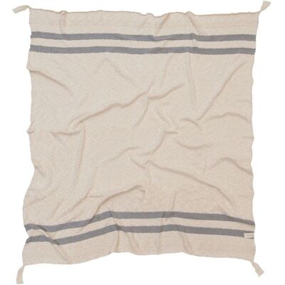 Lorena Canals Knitted Blanket Stripes Natural-Grey ONE SIZE BEIGE ONE SIZE Lorena Canals Knitted Blanket Stripes Natural-Grey ONE SIZE BEIGE ONE SIZE