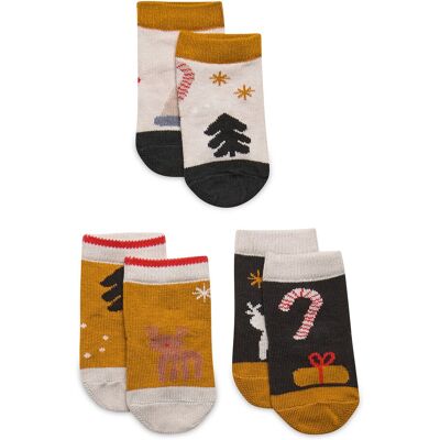 Liewood Silas Cotton Socks 3-Pack 17-18 HOLIDAY HUNTER GREEN MULTI MIX 17-18 Liewood Silas Cotton Socks 3-Pack 17-18 HOLIDAY HUNTER GREEN MULTI MIX 17-18