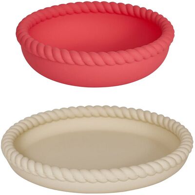 OYOY MINI Mellow Plate & Bowl Ø 18 CM VANILLA/CHERRYRED Ø 18 CM OYOY MINI Mellow Plate & Bowl Ø 18 CM VANILLA/CHERRYRED Ø 18 CM