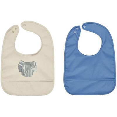 OYOY MINI Erik Elephant Bib - Pack Of 2 ONE SIZE BEIGE ONE SIZE OYOY MINI Erik Elephant Bib - Pack Of 2 ONE SIZE BEIGE ONE SIZE