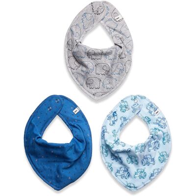Pippi Bandana Bib Boy -Aop (3-Pack) ONE SIZE LIGHT DUSTY BLUE ONE SIZE Pippi Bandana Bib Boy -Aop (3-Pack) ONE SIZE LIGHT DUSTY BLUE ONE SIZE