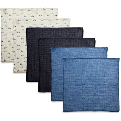 Pippi Organic Cloth Muslin (6-Pack) 65X65CM DARK NAVY 65X65CM Pippi Organic Cloth Muslin (6-Pack) 65X65CM DARK NAVY 65X65CM