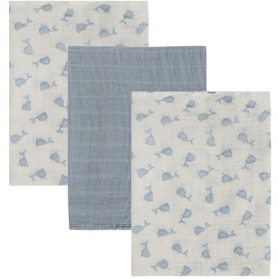 Pippi Cloth Muslin (3-Pack) 6565 CM ASHLEY BLUE 6565 CM Pippi Cloth Muslin (3-Pack) 6565 CM ASHLEY BLUE 6565 CM