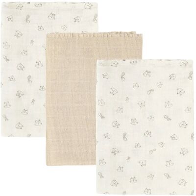 Pippi Cloth Muslin (3-Pack) 6565 CM RAINY DAY 6565 CM Pippi Cloth Muslin (3-Pack) 6565 CM RAINY DAY 6565 CM