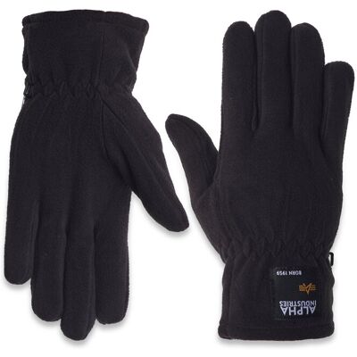 Alpha Industries Label Fleece Gloves L/XL BLACK L/XL Alpha Industries Label Fleece Gloves L/XL BLACK L/XL