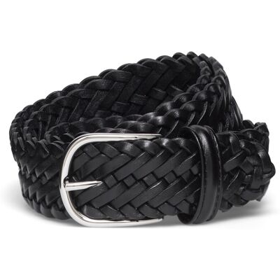 Anderson's Classic Woven Leather Belt 100 BLACK 100 Anderson's Classic Woven Leather Belt 100 BLACK 100