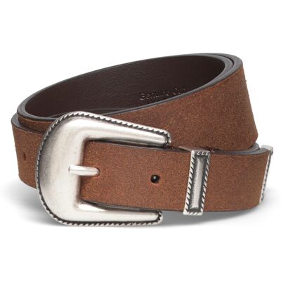 Anderson's Western Belt - Suede Brown - 3,5-2,5 Cm 95 COGNAC 95 Anderson's Western Belt - Suede Brown - 3,5-2,5 Cm 95 COGNAC 95