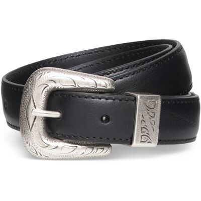 Anderson's Western Belt - Leather 2,5 Cm 85 BLACK 85 Anderson's Western Belt - Leather 2,5 Cm 85 BLACK 85