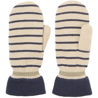 Becksöndergaard Thin Striped Emerald Mittens L/XL BIRCH WHITE L/XL Becksöndergaard Thin Striped Emerald Mittens L/XL BIRCH WHITE L/XL