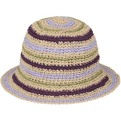 Becksöndergaard Striped Saverina Straw Hat XS/S PLUM PERFECT XS/S Becksöndergaard Striped Saverina Straw Hat XS/S PLUM PERFECT XS/S