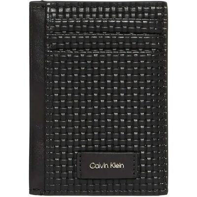 Calvin Embossed Woven N/S Card Case ONE SIZE BLACK ONE SIZE Calvin Embossed Woven N/S Card Case ONE SIZE BLACK ONE SIZE