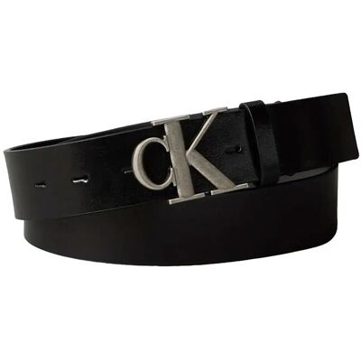 Calvin Ck Buckle Tumbled 35Mm 105 BLACK ANTIQUE SILVER 105 Calvin Ck Buckle Tumbled 35Mm 105 BLACK ANTIQUE SILVER 105