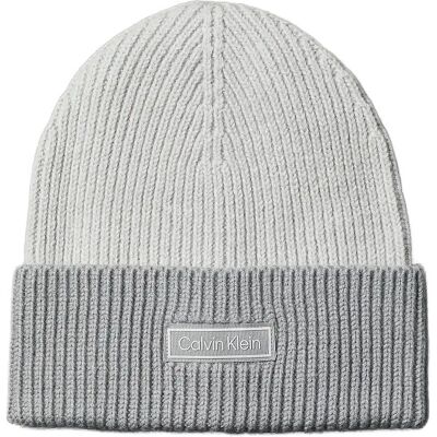 Calvin Patch Wool Chunky Rib Beanie ONE SIZE QUIET GRAY CHISELED STONE ONE SIZE Calvin Patch Wool Chunky Rib Beanie ONE SIZE QUIET GRAY CHISELED STONE ONE SIZE