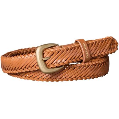 Calvin Braided Logo Buckle 25Mm 75 ARGAN OIL ANTIQUE LIGHT GOLD 75 Calvin Braided Logo Buckle 25Mm 75 ARGAN OIL ANTIQUE LIGHT GOLD 75