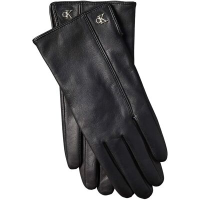 Calvin Metal Ck Leather Gloves S/M BLACK S/M Calvin Metal Ck Leather Gloves S/M BLACK S/M