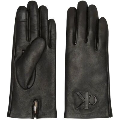 Calvin Raised Ck Leather Glove S/M BLACK S/M Calvin Raised Ck Leather Glove S/M BLACK S/M