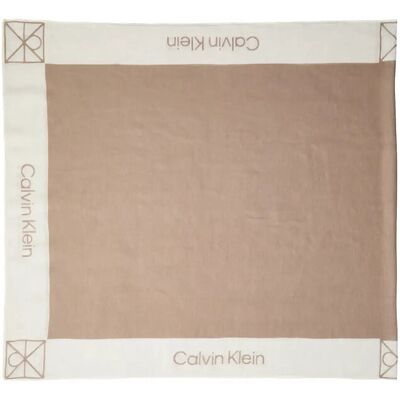 Calvin Linen Blend Emblem Pareo Scarf ONE SIZE DESERT TAUPE WHITE ALYSSUM ONE SIZE Calvin Linen Blend Emblem Pareo Scarf ONE SIZE DESERT TAUPE WHITE ALYSSUM ONE SIZE
