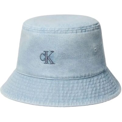 Calvin Monogram Embroidery Denim Bucket ONE SIZE LIGHT WASH DENIM ONE SIZE Calvin Monogram Embroidery Denim Bucket ONE SIZE LIGHT WASH DENIM ONE SIZE