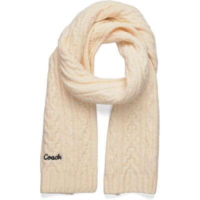 Coach Accessories Embroidred Cable Knit Muffler ONE SIZE CHALK ONE SIZE Coach Accessories Embroidred Cable Knit Muffler ONE SIZE CHALK ONE SIZE