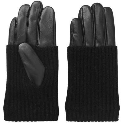 DAY ET Day Leather Knit Glove 6.5 BLACK 6.5 DAY ET Day Leather Knit Glove 6.5 BLACK 6.5