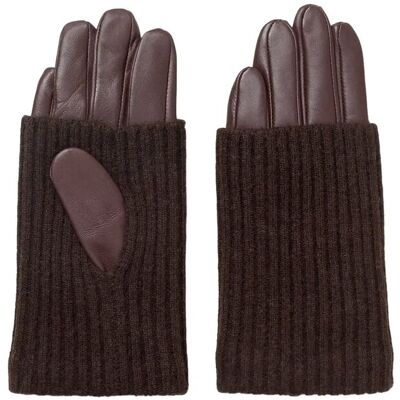 DAY ET Day Leather Knit Glove 6.5 CHOCOLATE PLUM 6.5 DAY ET Day Leather Knit Glove 6.5 CHOCOLATE PLUM 6.5