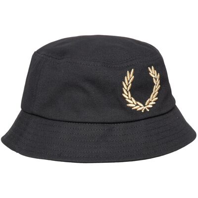 Fred Perry Bold Branding Canvas Buckethat L BLACK/CHAMPAGNE L Fred Perry Bold Branding Canvas Buckethat L BLACK/CHAMPAGNE L