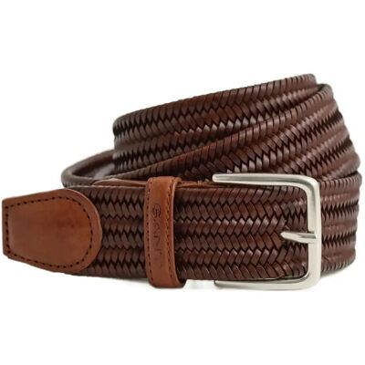 Gant Leather Elastic Braided Belt 105 WEATHERED BROWN 105 Gant Leather Elastic Braided Belt 105 WEATHERED BROWN 105