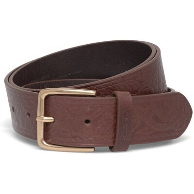 Gant Allover Patterned Leather Belt 90 WEATHERED BROWN 90 Gant Allover Patterned Leather Belt 90 WEATHERED BROWN 90