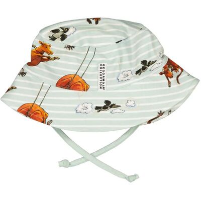 Geggamoja Mamma Mu Sunny Hat 0-4M MINT STR 0-4M Geggamoja Mamma Mu Sunny Hat 0-4M MINT STR 0-4M