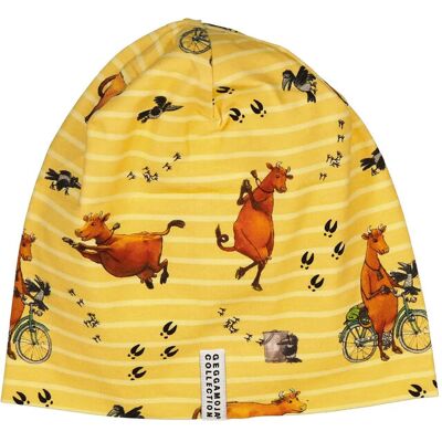 Geggamoja Mamma Mu Beanie 2-6M YELLOW STR 2-6M Geggamoja Mamma Mu Beanie 2-6M YELLOW STR 2-6M