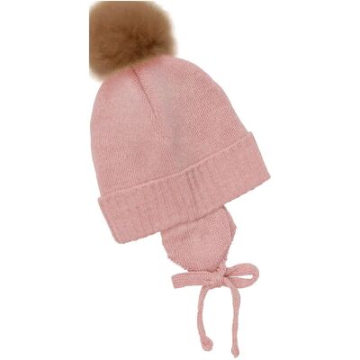 Huttelihut Bonnet Wool Knit Alpaca Pompom 3-6M BURLWOOD 3-6M Huttelihut Bonnet Wool Knit Alpaca Pompom 3-6M BURLWOOD 3-6M