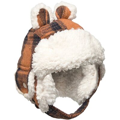 Kombi Cute Aviator Inf Hat 0-3M BROWN TARTAN 0-3M Kombi Cute Aviator Inf Hat 0-3M BROWN TARTAN 0-3M