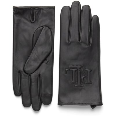 Lauren Ralph Lauren Logo-Embossed Sheepskin Tech Gloves L BLACK L Lauren Ralph Lauren Logo-Embossed Sheepskin Tech Gloves L BLACK L