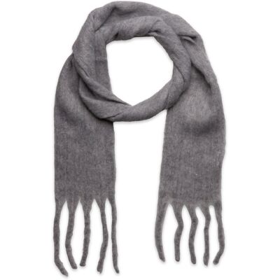 Lindex Scarf Big Fringe Skinny ONE SIZE GREY MELANGE ONE SIZE Lindex Scarf Big Fringe Skinny ONE SIZE GREY MELANGE ONE SIZE