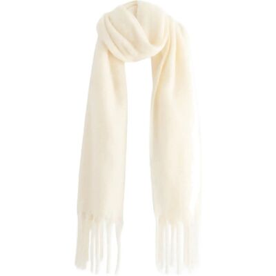 Lindex Scarf Big Fringe Solid ONE SIZE LIGHT WHITE ONE SIZE Lindex Scarf Big Fringe Solid ONE SIZE LIGHT WHITE ONE SIZE
