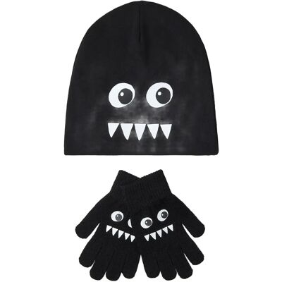 Lindex Jersey Beanie And Magic Gloves 2-4 BLACK 2-4 Lindex Jersey Beanie And Magic Gloves 2-4 BLACK 2-4