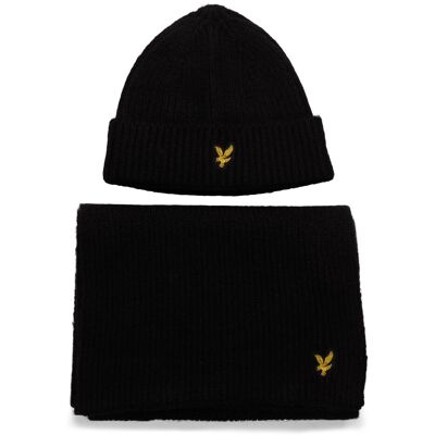 Scott Brushed Scarf And Beanie Set ONE SIZE Z865 JET BLACK ONE SIZE Scott Brushed Scarf And Beanie Set ONE SIZE Z865 JET BLACK ONE SIZE
